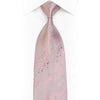Silver Geometric Dots On Salmon Pink Rhinestone Silk Tie