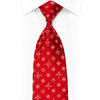Silk Necktie Floral On Red With Rhinestones
