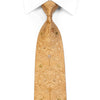 Mila Schon Men's Rhinestone Silk Necktie Arabesque On Gold With Sparkles