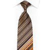 Nicole St Giles Tie Orange Brown Striped Anthemion On Black With Sparkles