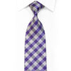 Nicole St Giles Rhinestone Silk Tie Silver Purple Plaids With Sparkles
