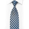 Nicole St Giles Silk Necktie Blue Plaids With Silver Sparkles