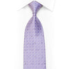 Men's Silk Necktie Geometric On Mauve With Rhinestones