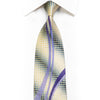 Men's Silk Tie Mauve Waves On Silver With Rhinestones & Silver Sparkles