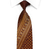 Pierre Balmain Rhinestone Necktie Gold Striped On Brown