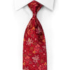 Pierre Balmain Rhinestone Silk Necktie Anthemion Floral On Burgundy