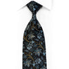 Pierre Balmain Rhinestone Silk Tie Silver Anthemion On Black