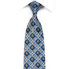 Pierre Cardin Men's Rhinestone Silk Tie Silver Cartouche On Blue With Gold Sparkles