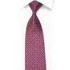 Rhinestone Silk Necktie Silver Geometric On Burgundy With Silver Sparkles