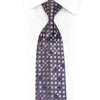Silver Geometric On Purple Rhinestone Silk Tie With Sparkles