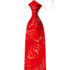 Pierre Cardin Men's Silk Rhinestone Tie Yellow Abstract Waves On Red Necktie