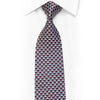 Silk Necktie Silver Navy Burgundy Geometric With Rhinestones & Sparkles