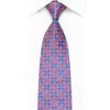 Men's Silk Necktie Pink Geometric On Mauve With Silver Sparkles
