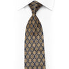 Rhinestone Silk Necktie Gold Interlocking Chains On Navy With Gold Sparkles