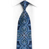 Damask On Navy Blue Rhinestone Silk Tie With Silver Sparkles