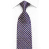 Rogatis Silk Necktie Silver Purple Geometric With Rhinestones & Silver Sparkles