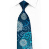 Vito Rufolo Rhinestone Silk Tie Geometric Medallions On Blue With Sparkles