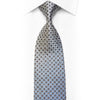 Rhinestone Necktie Silver Blue Geometric On Brown Silk With Sparkles