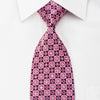 Aquascutum Mens Rhinestone Necktie Pink Foulard On Navy With Sparkles - San-Dee