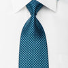 Aquascutum Men's Silk Tie Sparkling Blue Dots On Turquoise Blue - San-Dee
