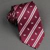 Aquascutum Silk Neck Tie Scotty Dogs On Brown With Beige Stripes 3 3/4 Inch - San-Dee