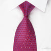 Aquascutum Silk Rhinestone Necktie Geometric Ovals On Purple With Silver Sparkles - San-Dee