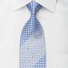 Arnold Palmer Rhinestone Silk Necktie Checkered On Blue With Sparkles - San-Dee