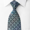 Arnold Palmer Silk Tie Geometric Circles On Blue With Rhinestone Butterflies & Sparkles - San-Dee