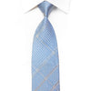 Arpeggio Men's Rhinestone Silk Necktie Stripes & Geometric On Blue With Sparkles - San-Dee