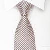 Arpeggio Rhinestone Silk Necktie Silver Floral Stripes On Pink With Silver Sparkles - San-Dee