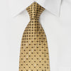 Austin Reed Men's Rhinestone Tie Ovals On Gold Silk With Yellow Sparkles - San-Dee