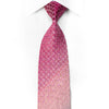 Avalon Mens Crystal Silk Necktie Checkered & Paisley On Pink With Sparkles - San-Dee