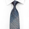 Avalon Men's Rhinestone Tie Brown Striped On Blue With Gold Sparkles - San-Dee