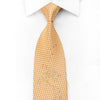 Avolio Men's Silk Necktie Crystal Rhinestone Butterflies On Peach Orange Checker With Sparkles - San-Dee