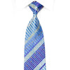Avolio Rhinestone Necktie Purple Striped Cartouche On Pale Blue With Sparkles - San-Dee