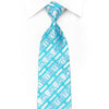 Blu Moon Men's Rhinestone Silk Striped On Pale Blue With Silver Sparkles - San-Dee