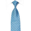 Blu Moon Men's Silk Necktie Geometric Checker On Blue With Silver Sparkles - San-Dee