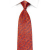 Blue Interlocking Circles On Orange Crystal Rhinestone Silk Tie - San-Dee