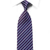 Bruno Baffi Rhinestone Silk Necktie Light Blue Stripped On Purple With Sparkles - San-Dee