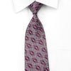 Cabrini Men's Silk Necktie Purple Silver Geometric Sparkling With Crystal Rhinestones - San-Dee