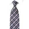 Cabrini Rhinestone Silk Necktie Cartouche Stripes On Navy With Gold Sparkles - San-Dee