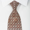 Cabrini Rhinestone Silk Necktie Silver Trellis On Burgundy With Silver Sparkles - San-Dee