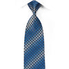 Caesars Men's Crystal Rhinestone Silk Necktie Blue Geometric Circles On Navy With Sparkles - San-Dee