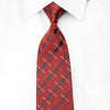 Christian Lacroix Men's Crystal Rhinestone Tie Geometric On Burgundy With Silver Sparkles - San-Dee