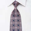 Christian Lacroix Mens Crystal Tie Pink Geometric On Navy Silk With Silver Sparkles - San-Dee