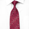 Christian Lacroix Mens Silk Rhinestone Necktie Cartouche On Burgundy Sparkling With Rhinestones - San-Dee
