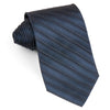Christian Sandino Men's Silk Neck Tie Stripes On Gray Blue Classic 3 3/4 Inch - San-Dee