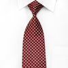 Countess Mara Men's Silk Tie Golden Trellis On Burgundy Necktie - San-Dee