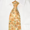 Countess Mara Rhinestone Necktie Orange Floral With Silver Sparkles - San-Dee