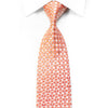 Countess Mara Rhinestone Silk Necktie Pink Orange Geometric Checkered With Sparkles - San-Dee